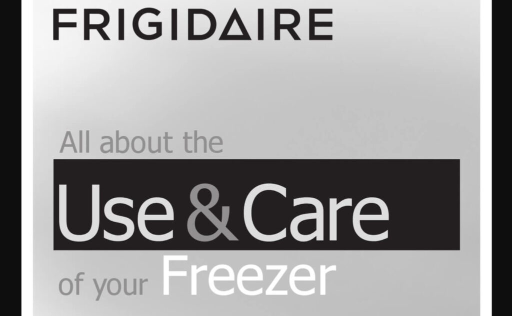 Frigidaire Upright Freezer Manual