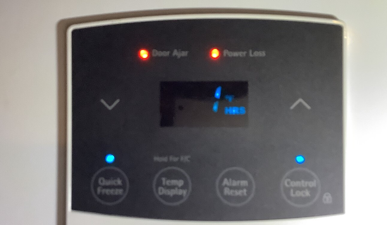 Kenmore Elite Upright Freezer Control Panel