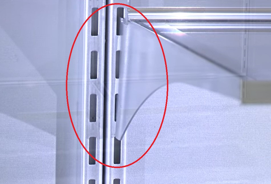 Align shelf clips and hooks with slots 1