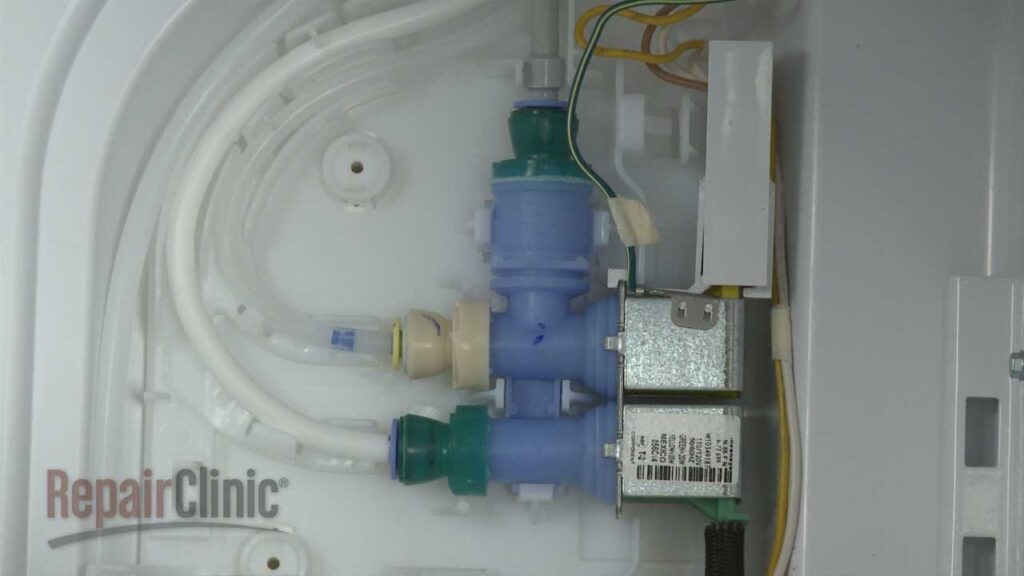 Inspect Inlet Valve Assembly in whirlpool refrigerator