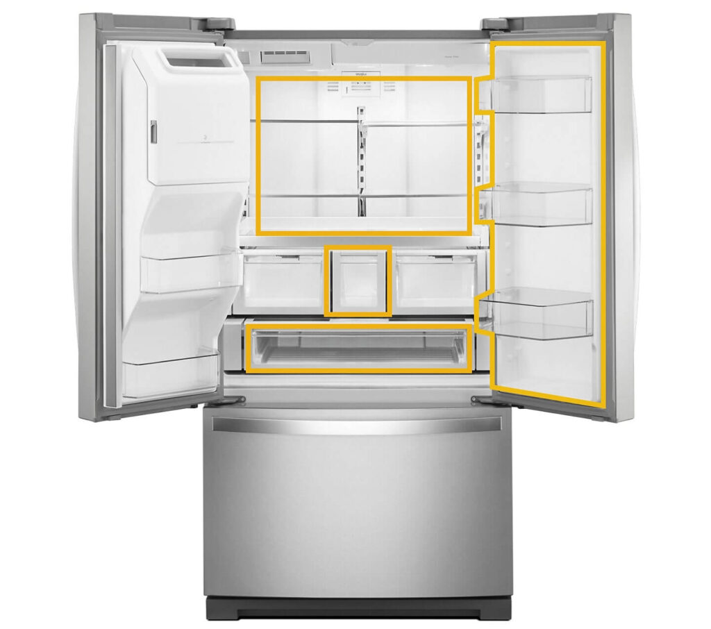know the layout of your whirlpool frence door fridge