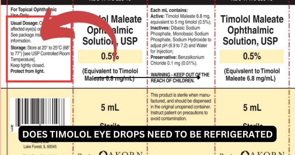 Does Timolol eye drops need to be refrigerated
