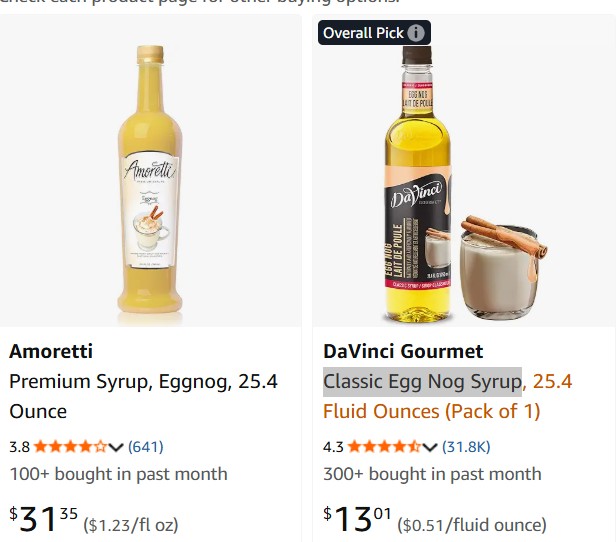 Classic Egg Nog Syrup