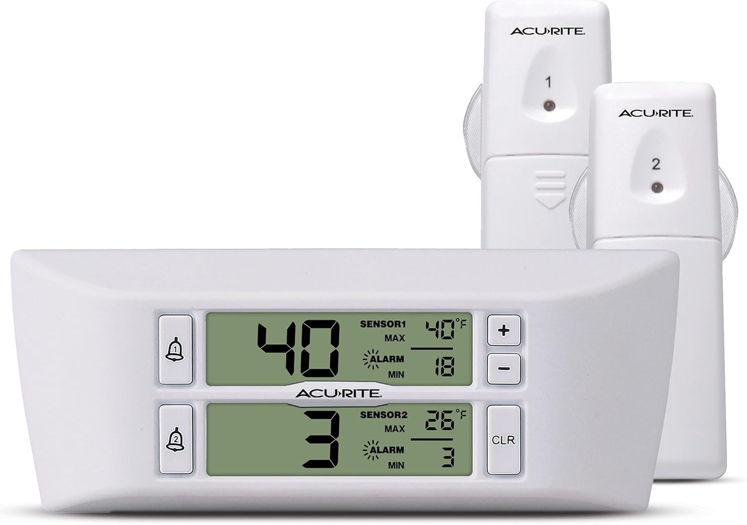 AcuRite 00986M Digital Wireless Fridge and Freezer Thermometer with Alarm